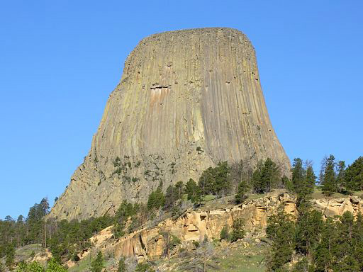 Devils Tower from the SE, taken from the camping area outside the main gate