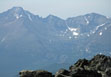 View of Glacier Gorge, with smoky haze, from Ypsilon Mountain