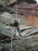 Abseiling the Big Banana Buttress at the Monkeyface Cliffs