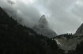 Peak in clouds near North & South Fork of Cascade creek, Cascade - Grand Teton National Park