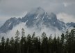 Mt Moran on cold cloudy morning - Grand Teton National Park