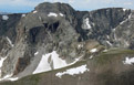 View of Mt Alice and the Hourglass Ridge from below the summit of Chiefs Head Peak