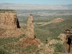 Looking east at Independence Monument with Grand Junction in the background