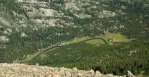 Looking down at Cross Creek while descending the North Ridge Route of Mount of the Holy Cross