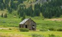 Old Shoe Basin Mine cabin, as seen from the Horseshoe basin Trailhead
