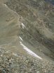 Looking down the East Ridge of Grays Peak, from the Southwest Ridge, with dozens of summiteers scattered along the ridge