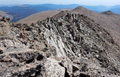 Start of the ridge connecting Hagues Peak to Mummy Mountain from the summit of Hagues