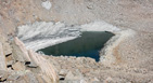 View of Rowe Glacier, between Hagues Peak and Rowe Peak from Hagues Peak
