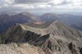Standing on the summit of Huron Peak, looking down the North Ridge Route