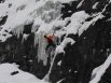 Climber soloing Loch Vale Gorge ice #1
                           Rocky Mountain National Park, Colorado