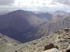 Looking south toward Mount Elbert and La Plata Peak, while descending down to the saddle between Massive and South Massive