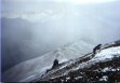 Late summer afternoon snow storm on top of Mt Elbert