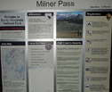 The info-board at the Poudre Lake Trailhead at Milner Pass