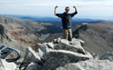 My son, Steven, striking a victory pose on Navajo Peak