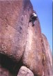 Struggling up Plumb Line at the Citadel area at Vedauwoo, Wyoming
