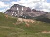 Uncompahgre Peak looking through the pass with the lower southeast slopes of Matterhorn Peak on the left