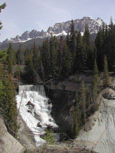 Waterfall, south of Brooks Lake on the Wind River, in the Shoshone National Forest, east of Togwotee Pass.