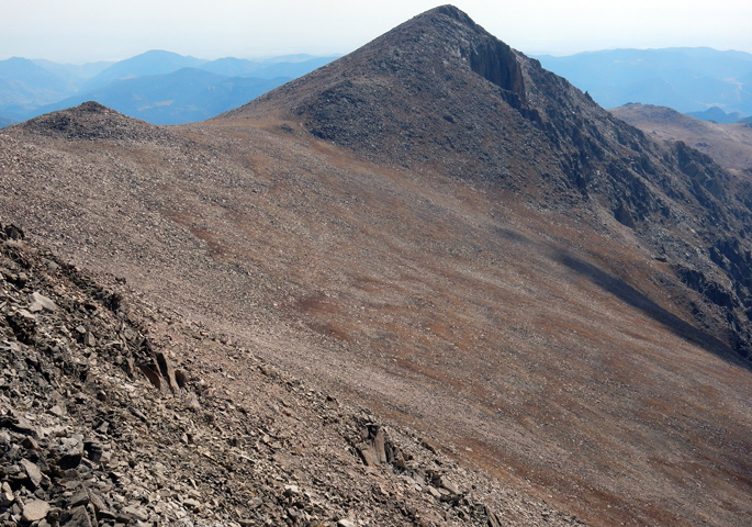 View of Mummy Mountain from the summit of Hagues Peak