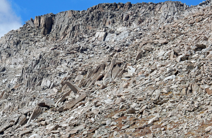 View of the rough upper east side of Hagues Peak