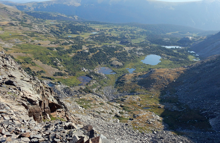View from the Continental Divide on the Mount Ida Trail, NW of Mount Ida
