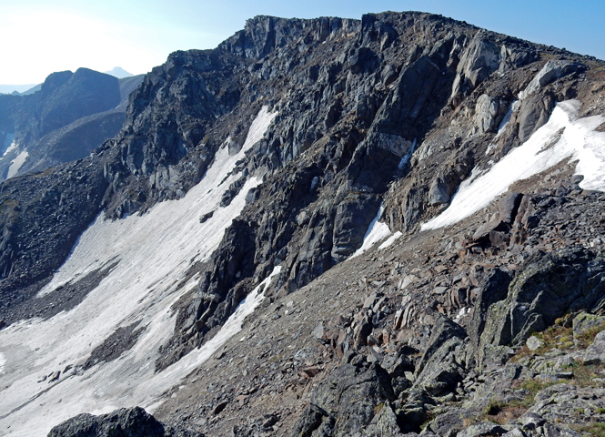 View of the NE face of Mount Ida from the Mount Ida Trail on the Continental Divide