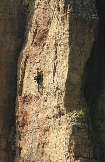 Unknown climber on the southeast side of Menses Prow in the Gallery