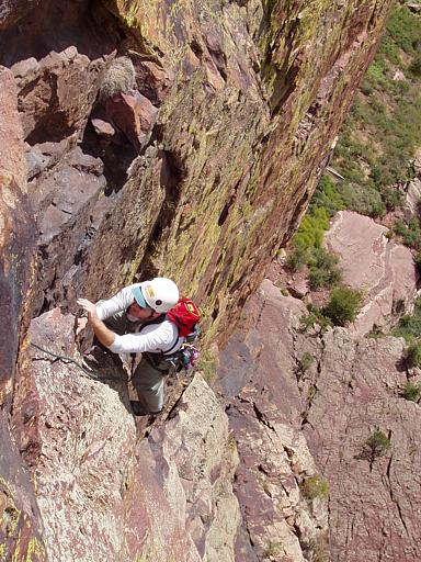 followed Ron Olsen up the 2nd pitch of Ruper on the Red Garden Wall, Eldorado Canyon, Boulder, Colorado